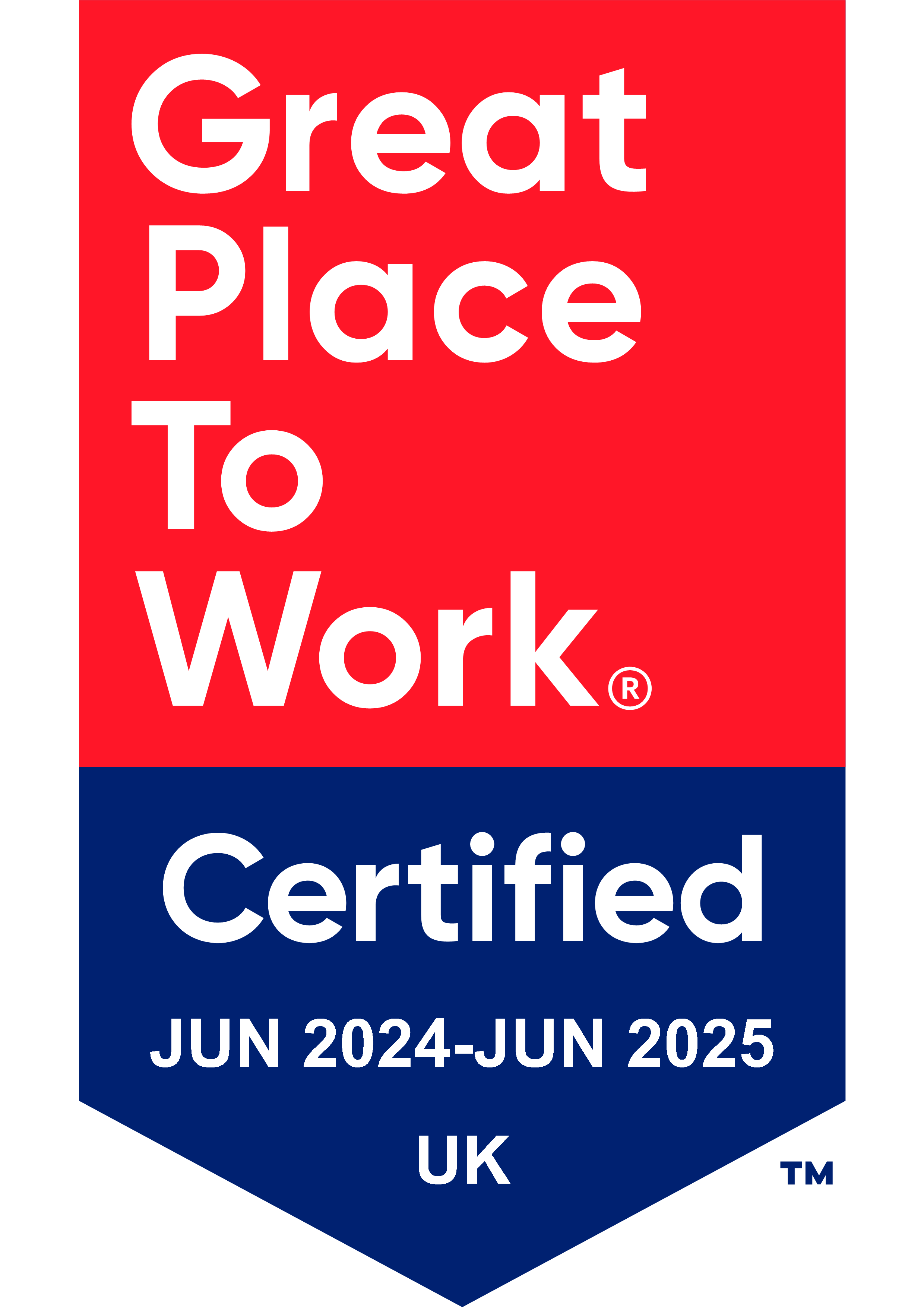 Great place to work - Certified June 2024 to June 2025 - UK